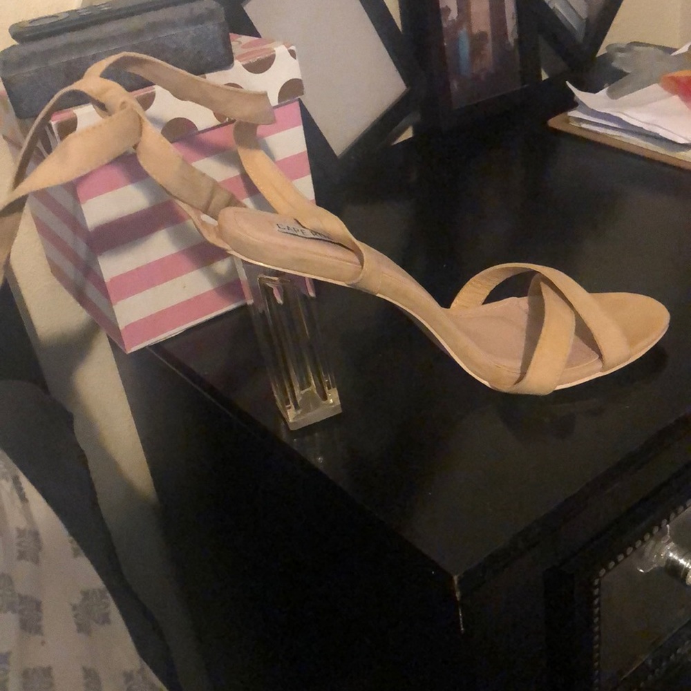 Lace up tan sandals
